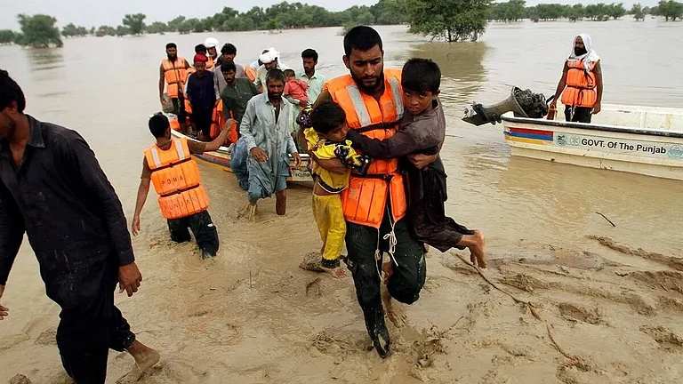File photo of floods in Pakistan.(Representational image) | - PTI